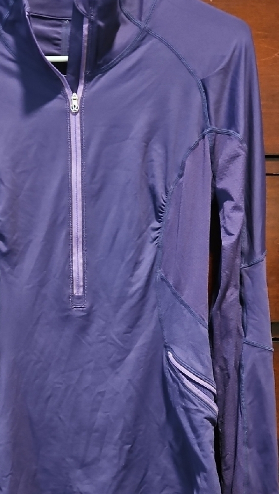 Lululemon Purple Athletic Half-Zip Jacket with Reflective Trim Size Small.